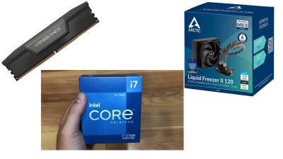 Intel CPU 12700k + 120mm Arctic AIO cooler + Corsair 16GB DDR5 - Other PC Components on Aster Vender