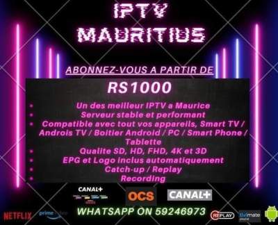 IPTV...as from RS.1000. Whatsapp on 59246973 - Entertainment