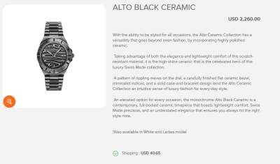 Bernhard H.Mayer - Alto Black Ceramic - Watches