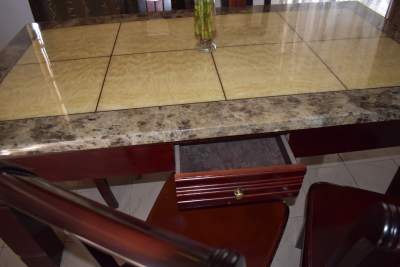 Second Hand Granite & Wood Dining Table – 6 Seater – Rs 16,500 (Negotiable) - Tables on Aster Vender
