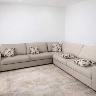 Neutral Beige L-Shaped Sofa - Sofas couches