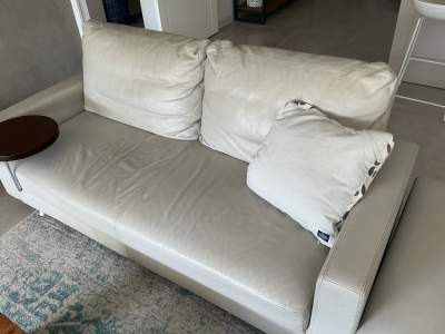 Leather 2 Seat Sofa with Chaise - Sofas couches