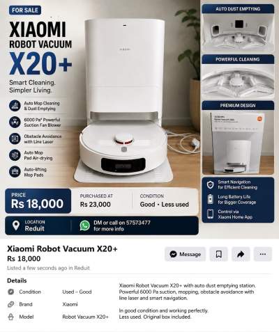 Xiaomi Robot Vaccum X20 + - All household appliances