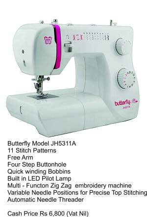 Sewing and Embroidery Machine - Butterfly JH5311A - Sewing Machines on Aster Vender