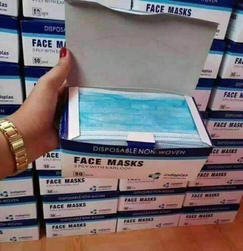 Disposable Face Mask - 3 Ply Medical Masks with Comfortable Earloop on Aster Vender