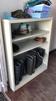 Metal shelves on Aster Vender