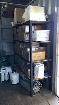 Two large metal and wooden shelves - 1 - Shelves  on Aster Vender