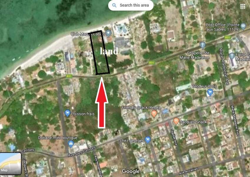 Land (pied dans l'eau) for sale at Point aux Sable in Mauritius. on Aster Vender