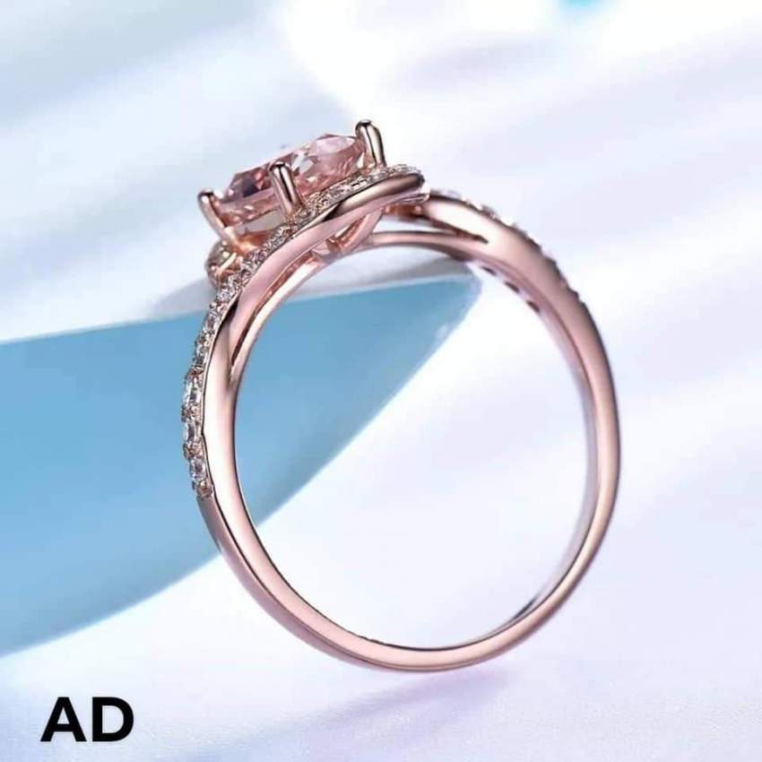Unique Ring (925 Sterling Silver) with Morganite stone - 2 - Rings  on Aster Vender