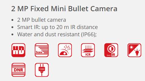 HikVision 2 MP Mini Bullet 1080p IR Camera  on Aster Vender