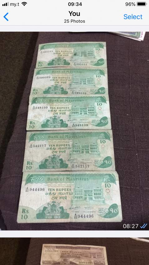Mauritian old notes - 4 - Antiquities  on Aster Vender