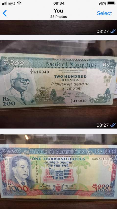 Mauritian old notes - 6 - Antiquities  on Aster Vender