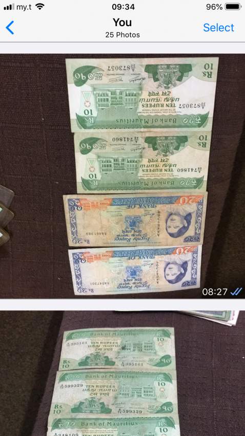 Mauritian old notes at AsterVender