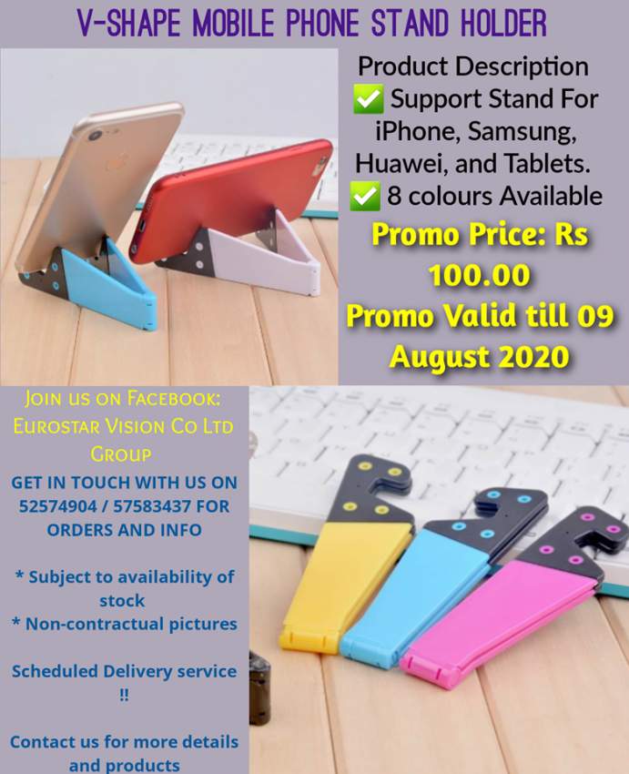 V-Shape Folding Mobile Phone Holder  - 3 - Mobile holders  on Aster Vender