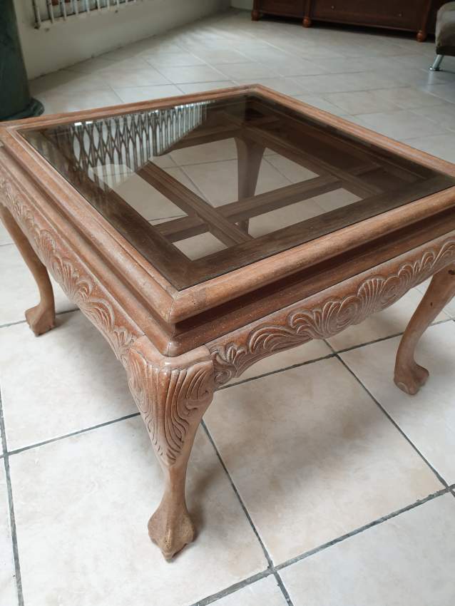 Luxury Coffee Table with Bevelled Glass Top - 2 - Tables  on Aster Vender