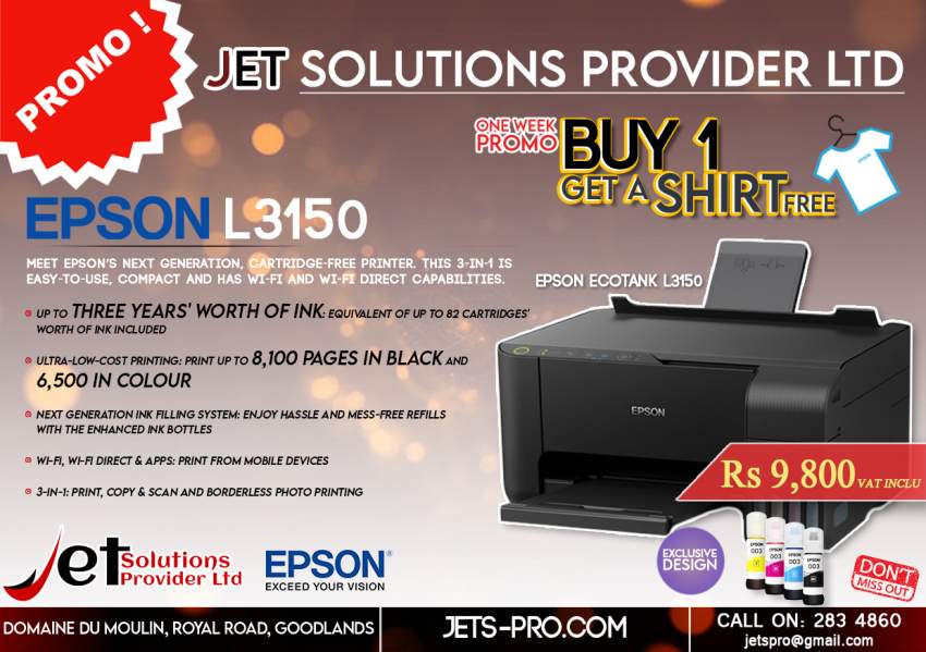 Epson Ecotank L3150 - 2 - Computer repairs  on Aster Vender
