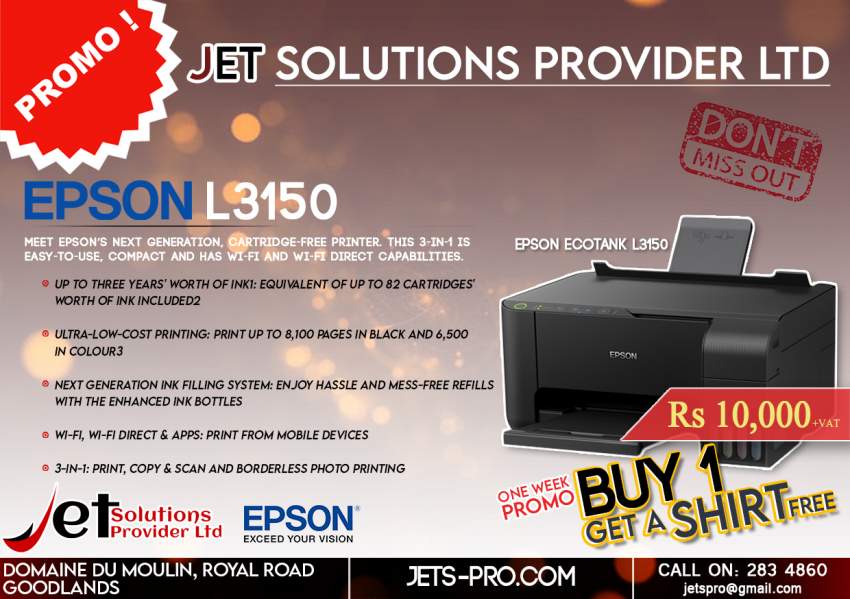 Epson Ecotank L3150 on Aster Vender