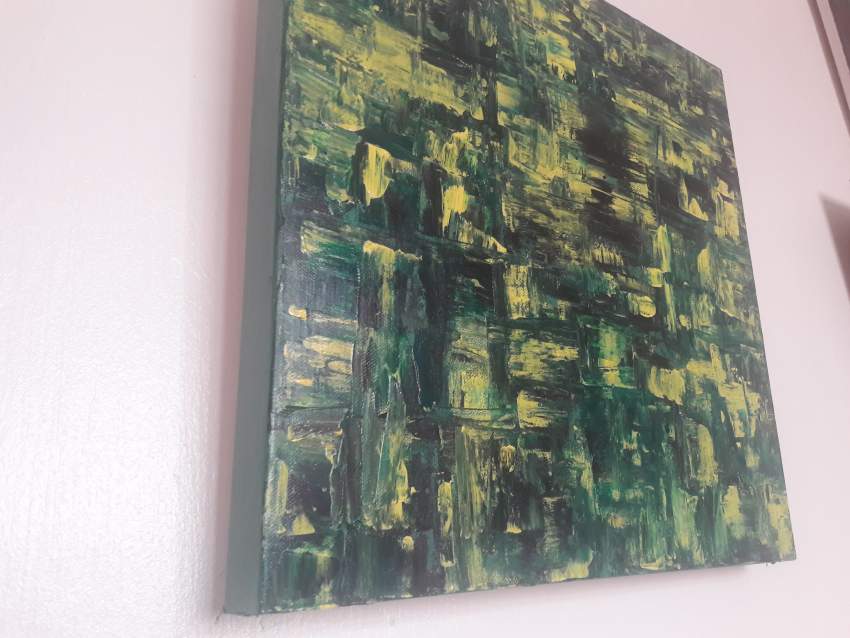 Abstract Acrylic Painting - Lemongrass on Aster Vender