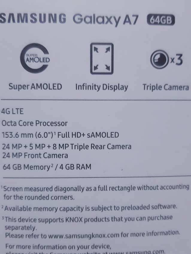 Samsung A7 2018 Dual Sims 64GB 4GB - 1 - Galaxy A Series  on Aster Vender