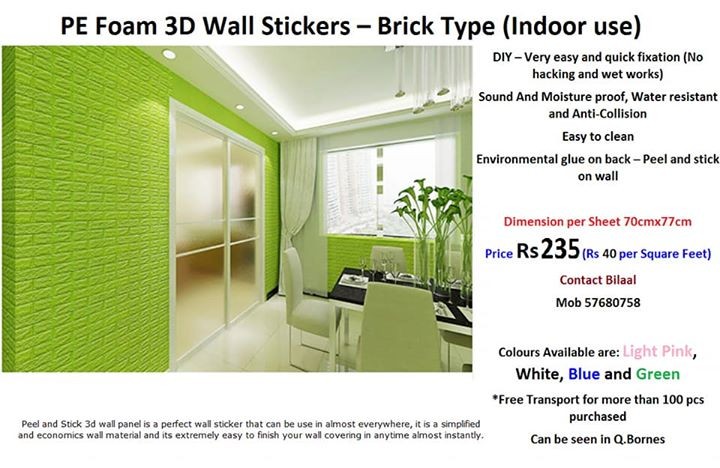 3D Wall Stickers - Brick Type - 0 - Interior Decor  on Aster Vender