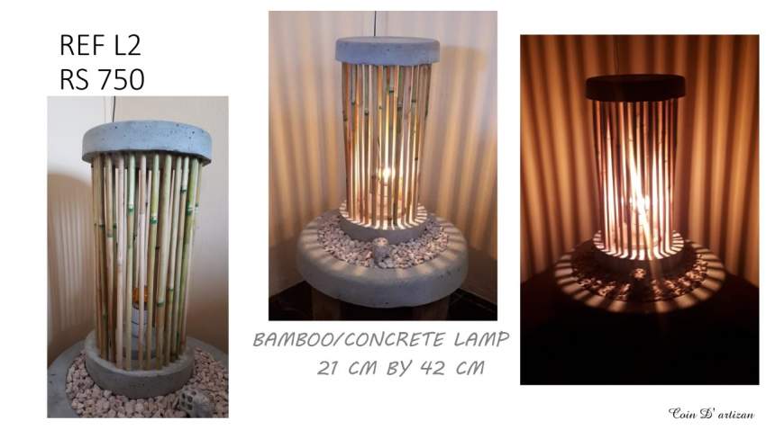 Bamboo/concrete lamp - 0 - Handmade  on Aster Vender