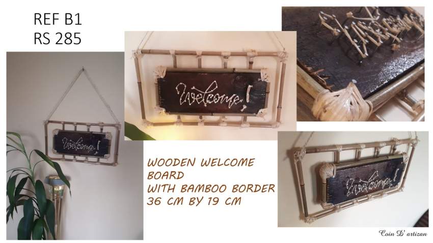 wooden welcome board with bamboo border - 0 - Other Crafts  on Aster Vender