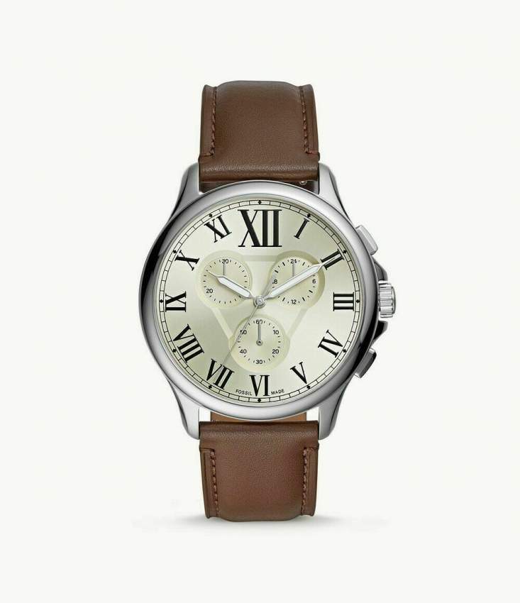 FOSSIL: Montre chronographe en cuir marron - 0 - Watches  on Aster Vender