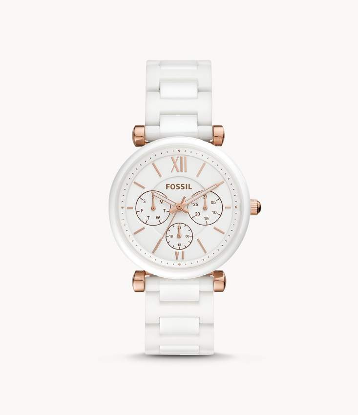 FOSSIL : Montre multifonction en céramique blanche Carlie - 0 - Watches  on Aster Vender