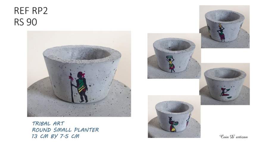 Concrete Small planters (Tribal) - 0 - Other Crafts  on Aster Vender