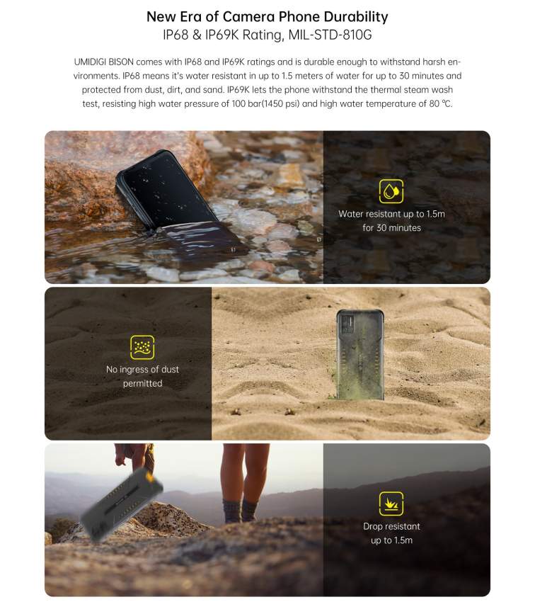 UMIDIGI BISON SHOCKPROOF,WATERPROOF RAM 6 GB ROM128GB 48MP  - 4 - Android Phones  on Aster Vender