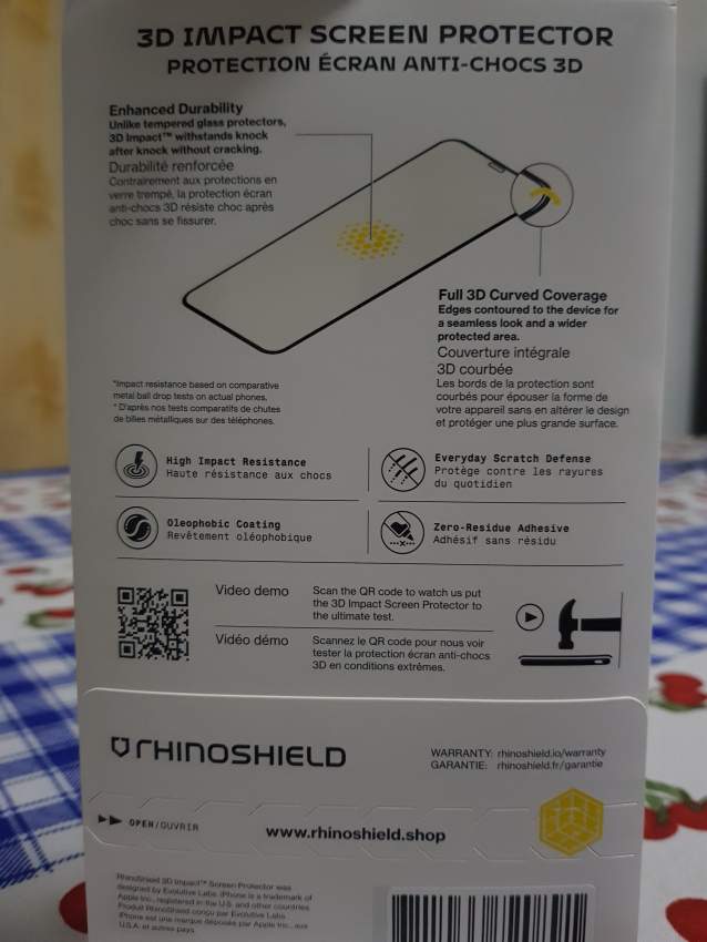 RhinoShield 3D Impact Screen Protector for iPhone 12 Pro - 1 - Screen protectors  on Aster Vender