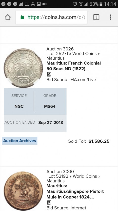 French colonial coin  - 0 - Badges  on Aster Vender