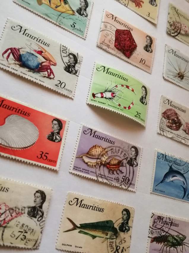 Sea set of ancient mauritian stamps on Aster Vender