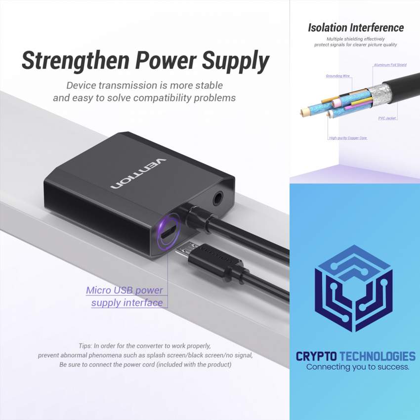 VGA to HDMI Converter 0.15M - Black Metal Type - 4 - All Informatics Products  on Aster Vender