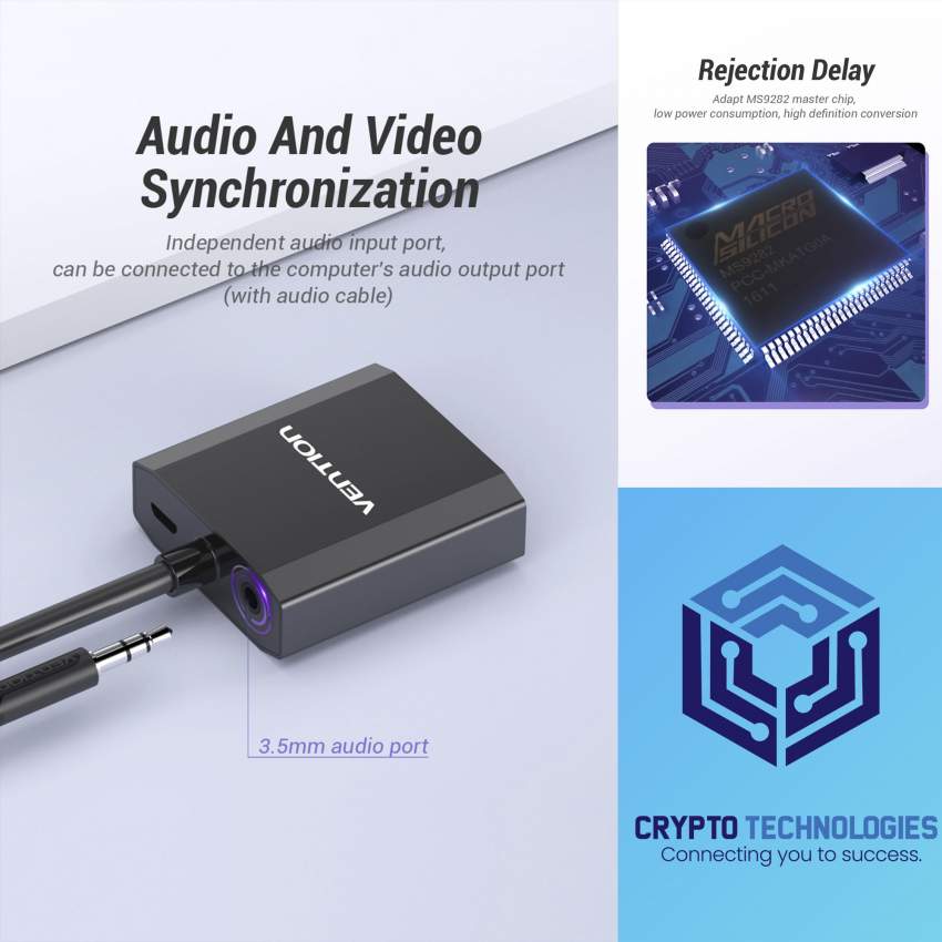 VGA to HDMI Converter 0.15M - Black Metal Type - 3 - All Informatics Products  on Aster Vender