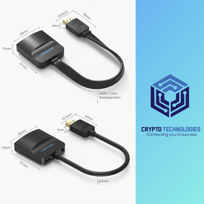 HDMI to VGA Converter (Female) 0.15M Black - 9 - All Informatics Products  on Aster Vender