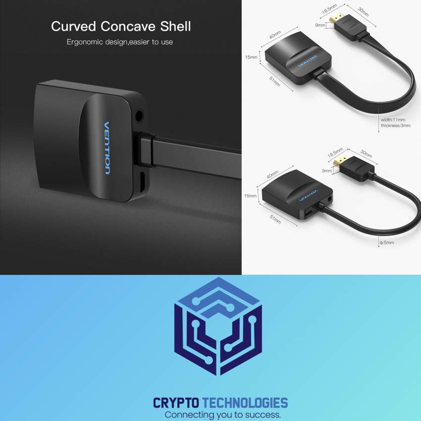 HDMI to VGA Converter (Female) 0.15M Black - 3 - All Informatics Products  on Aster Vender