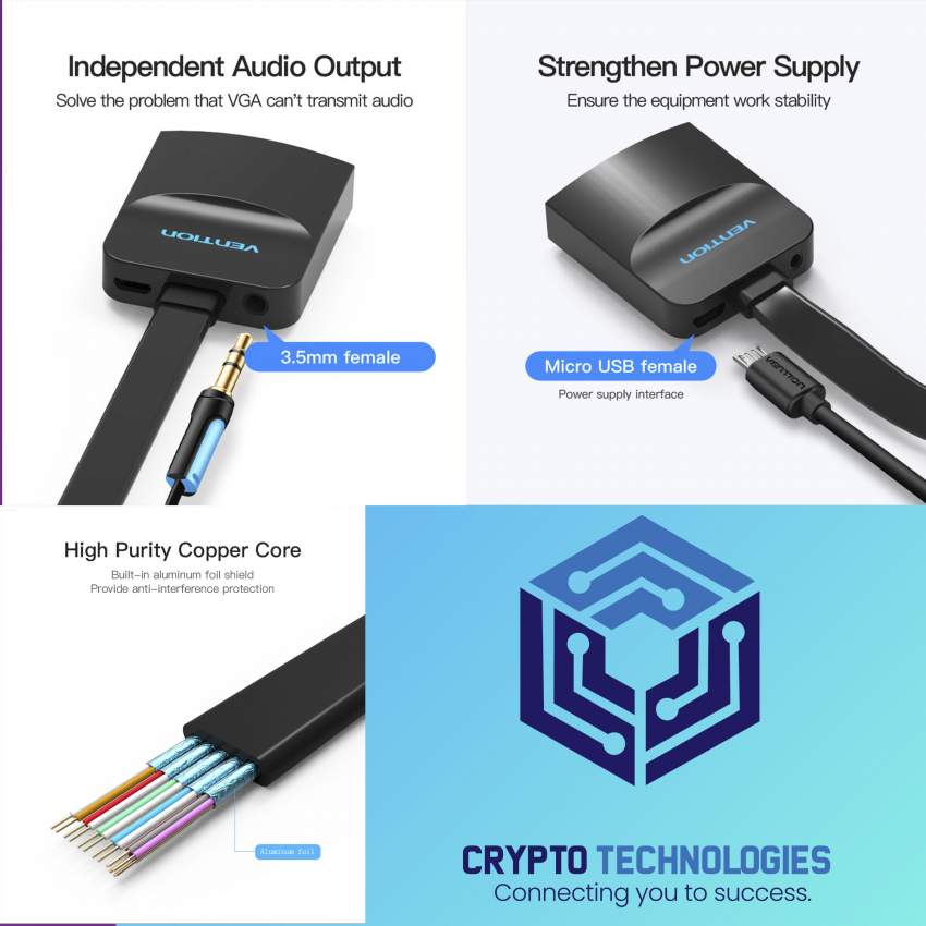 HDMI to VGA Converter (Female) 0.15M Black - 6 - All Informatics Products  on Aster Vender