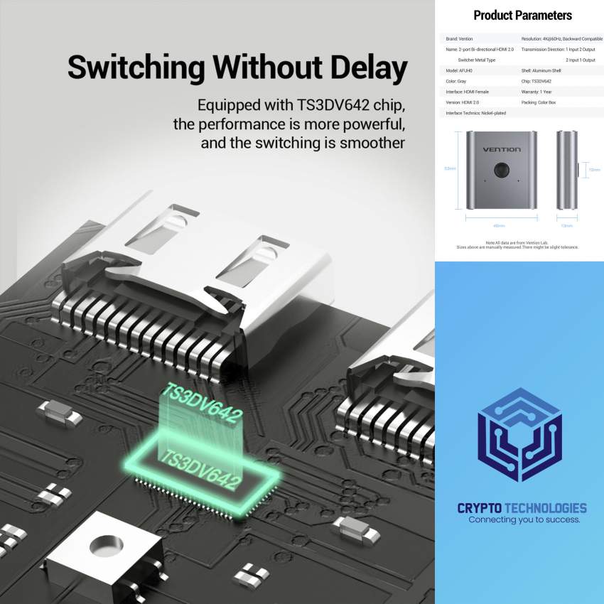 2-Port HDMI Bi-Direction Switcher Silver - 5 - All Informatics Products  on Aster Vender