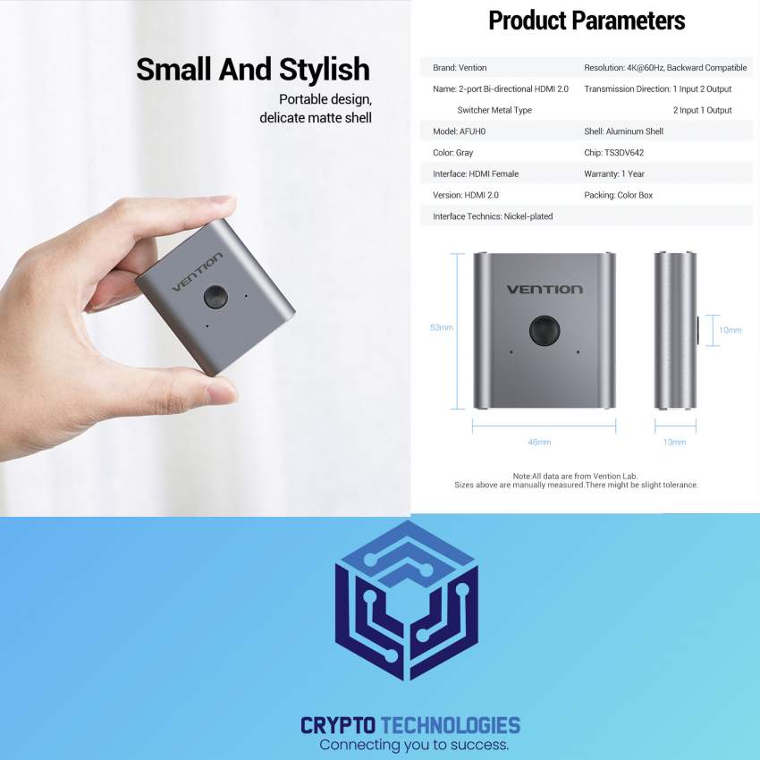 2-Port HDMI Bi-Direction Switcher Silver - 7 - All Informatics Products  on Aster Vender