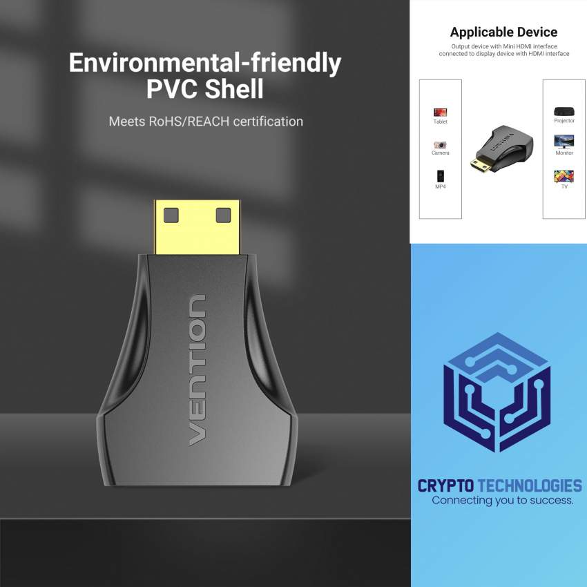 Mini HDMI Male to HDMI Female Adapter Black - 2 - All Informatics Products  on Aster Vender