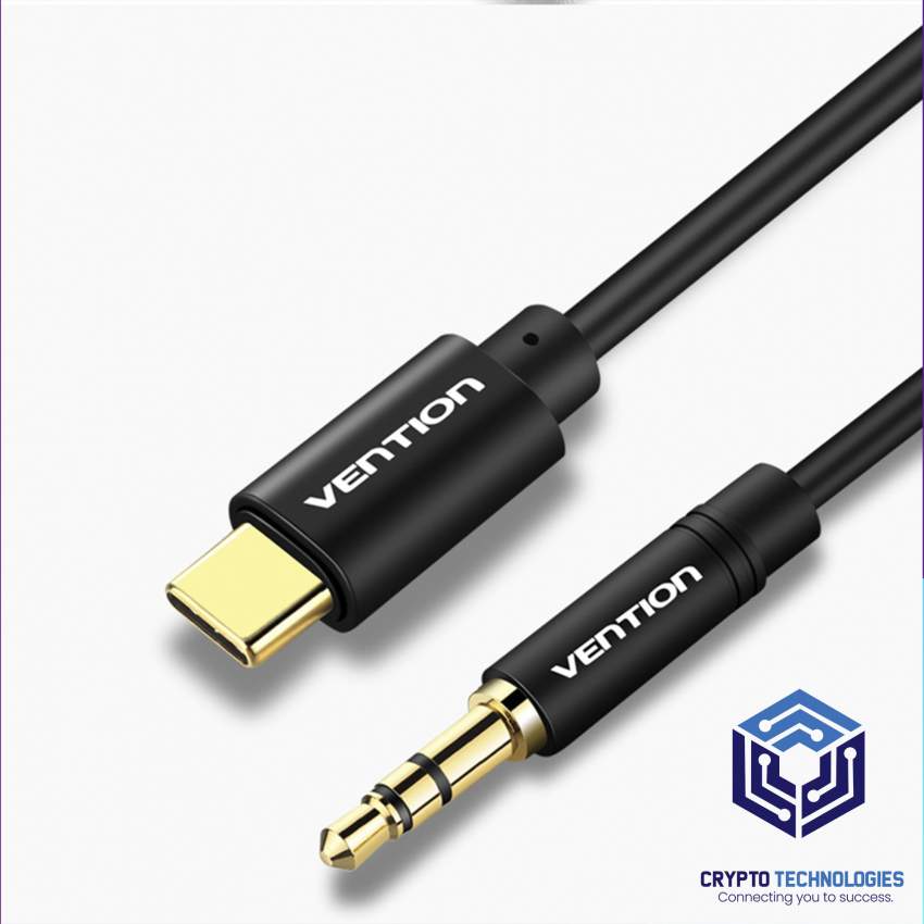 USB - Type-C to 3.5mm Male Spring Audio Cable 1M Black Metal Type - 4 - All Informatics Products  on Aster Vender