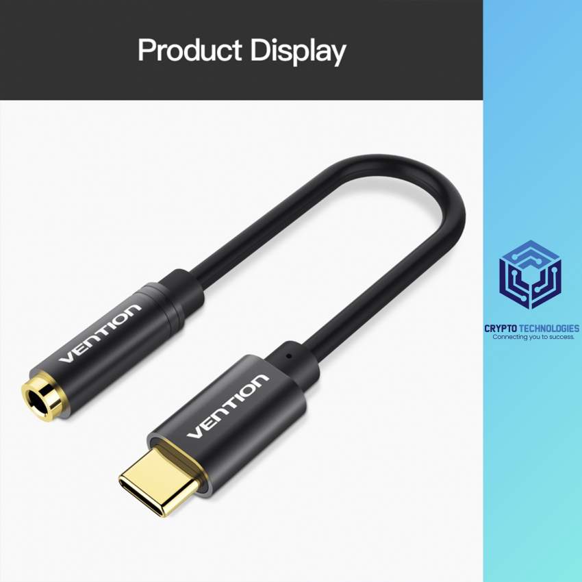 Type-C to 3.5mm Female Audio Cable 0.1M Black Metal Type - 9 - All Informatics Products  on Aster Vender