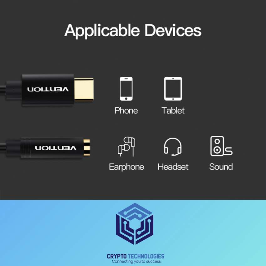 Type-C to 3.5mm Female Audio Cable 0.1M Black Metal Type - 4 - All Informatics Products  on Aster Vender