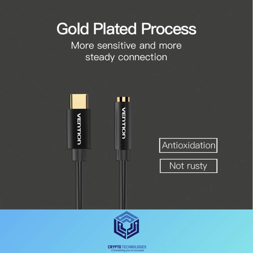 Type-C to 3.5mm Female Audio Cable 0.1M Black Metal Type - 3 - All Informatics Products  on Aster Vender