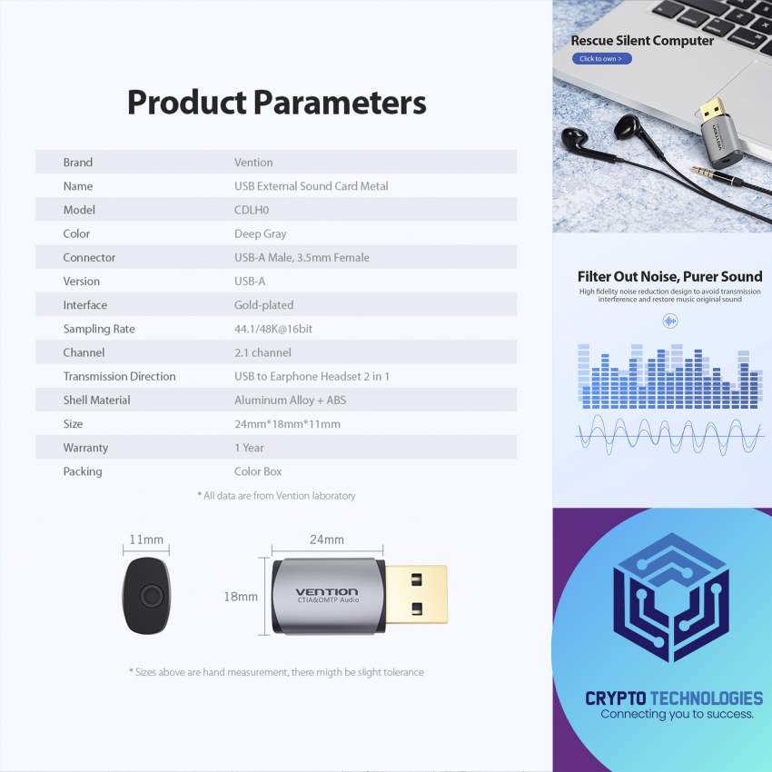 USB External Sound Card Gray Metal Type(OMTP-CTIA) - 9 - All Informatics Products  on Aster Vender