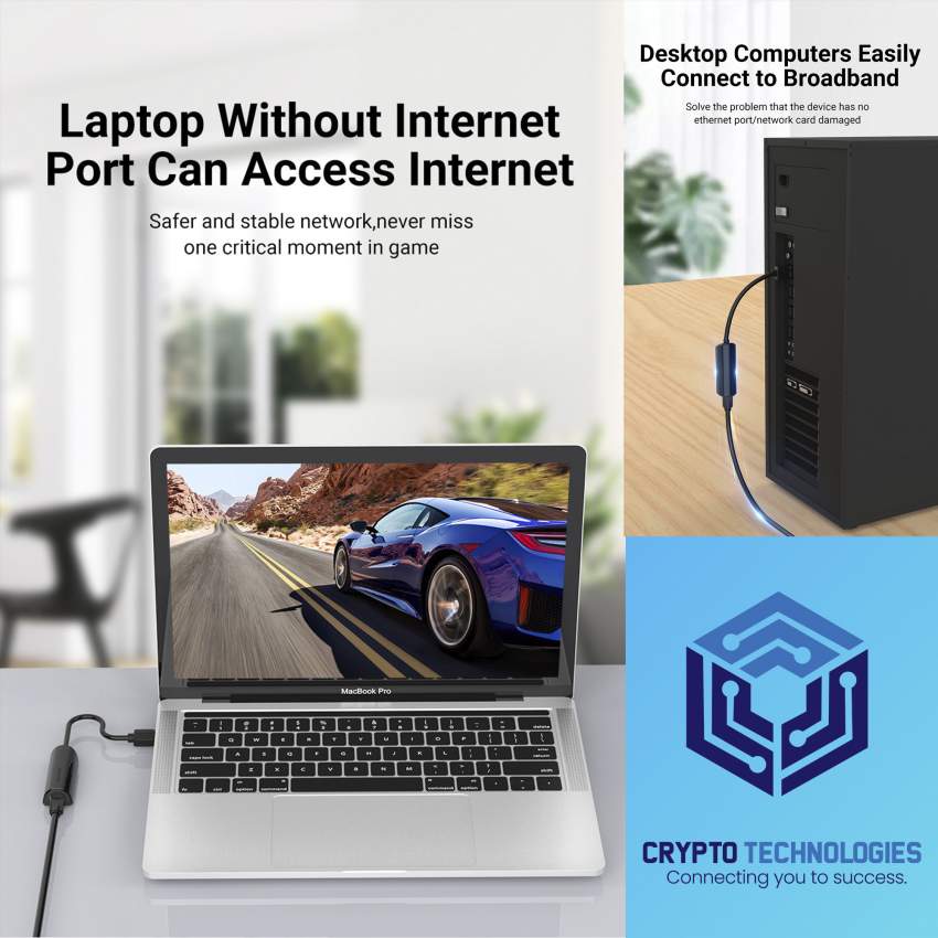 USB 3.0 to Gigabit Ethernet Adapter ABS Type Black 0.15m - 1 - All Informatics Products  on Aster Vender