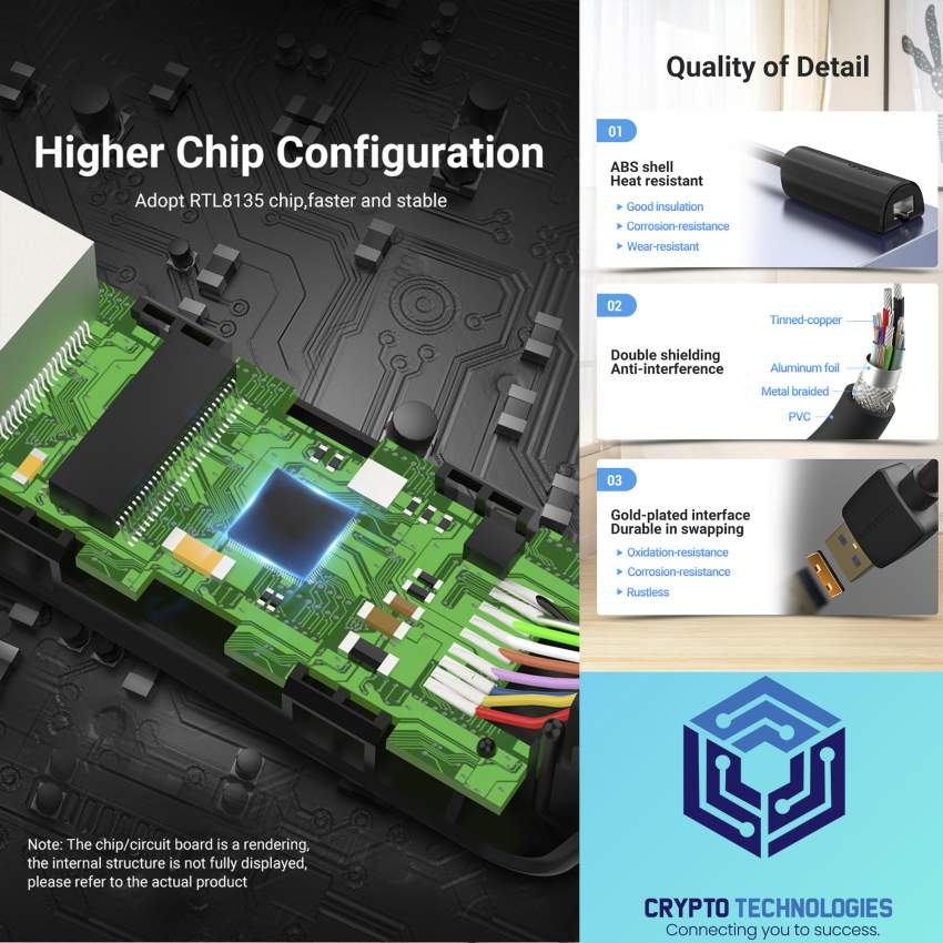 USB 3.0 to Gigabit Ethernet Adapter ABS Type Black 0.15m - 4 - All Informatics Products  on Aster Vender