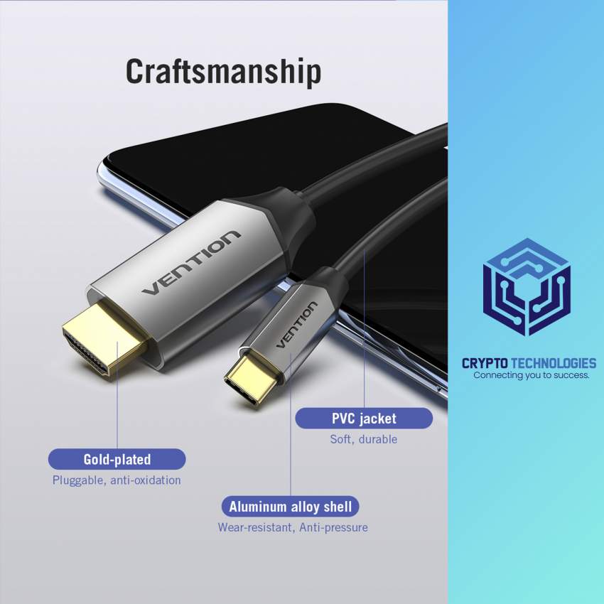 Type-C to HDMI Cable - Black Metal Type - 5 - All Informatics Products  on Aster Vender