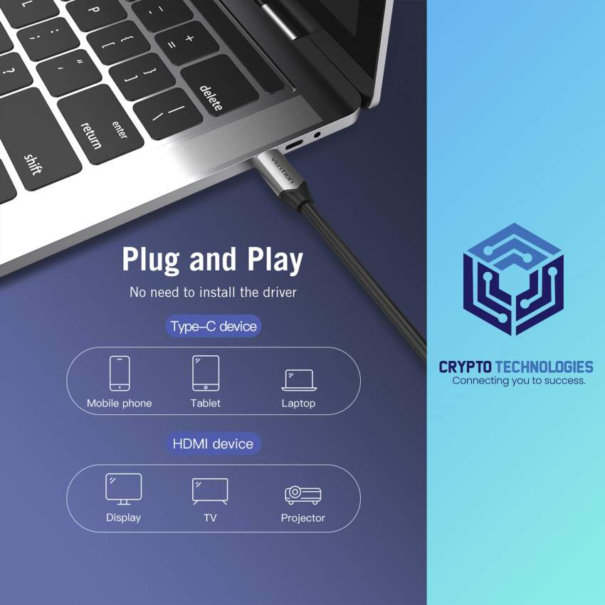 Type-C to HDMI Cable - Black Metal Type - 2 - All Informatics Products  on Aster Vender